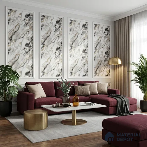 MH 207 | 10 Meter x 21 Inches Marble Look Wallpaper - 57.37 Sq. Ft. | Minimum 10% wastage during installation