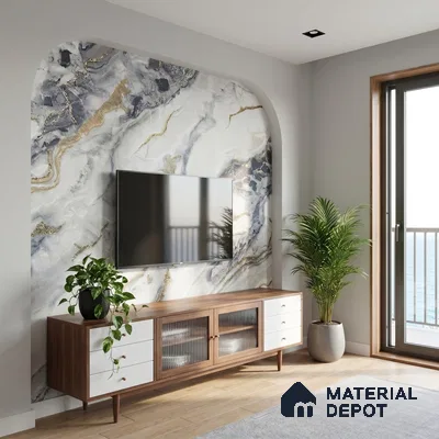 MH 208 | 10 Meter x 21 Inches Marble Look Wallpaper - 57.37 Sq. Ft.