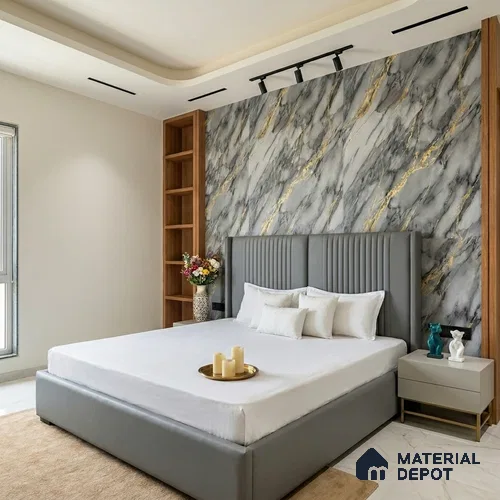 MH 228 | 10 Meter x 21 Inches Marble Look Wallpaper - 57.37 Sq. Ft.