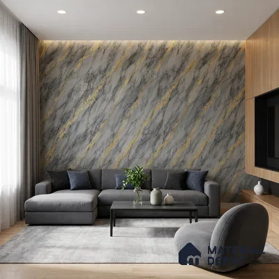 MH 228 | 10 Meter x 21 Inches Marble Look Wallpaper - 57.37 Sq. Ft.