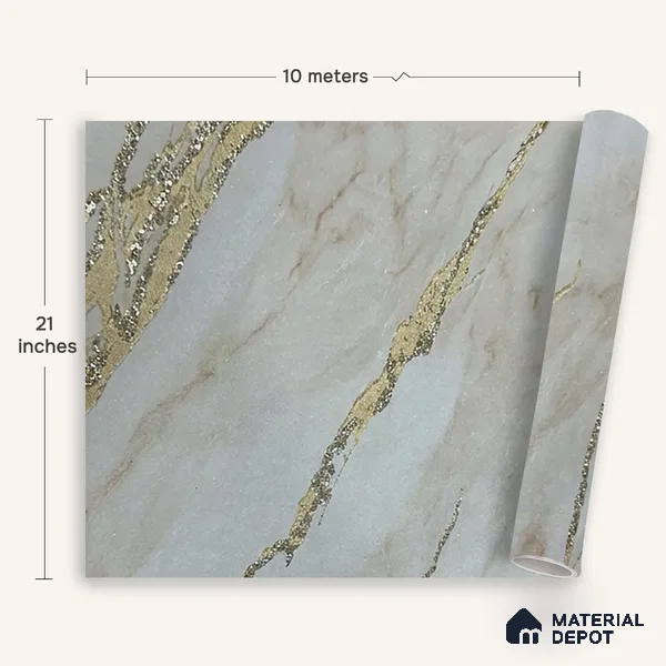 MH 226 | 10 Meter x 21 Inches Marble Look Wallpaper - 57.37 Sq. Ft.