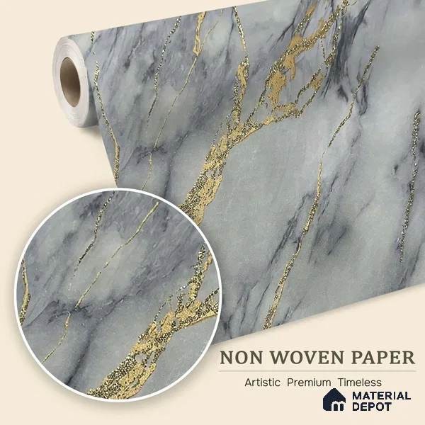 MH 227 | 10 Meter x 21 Inches Marble Look Wallpaper - 57.37 Sq. Ft.