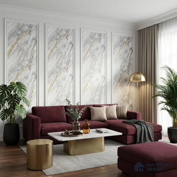MH 227 | 10 Meter x 21 Inches Marble Look Wallpaper - 57.37 Sq. Ft.