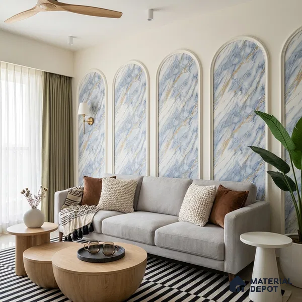 MH 231 | 10 Meter x 21 Inches Marble Look Wallpaper - 57.37 Sq. Ft.
