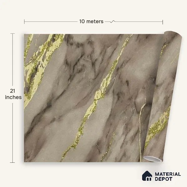 MH 225 | 10 Meter x 21 Inches Marble Look Wallpaper - 57.37 Sq. Ft. | Minimum 10% wastage during installation