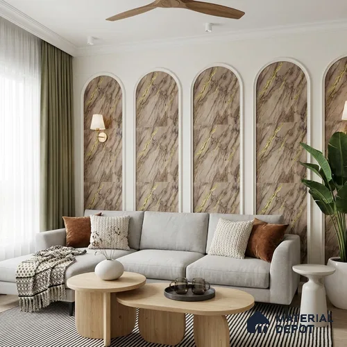 MH 225 | 10 Meter x 21 Inches Marble Look Wallpaper - 57.37 Sq. Ft. | Minimum 10% wastage during installation