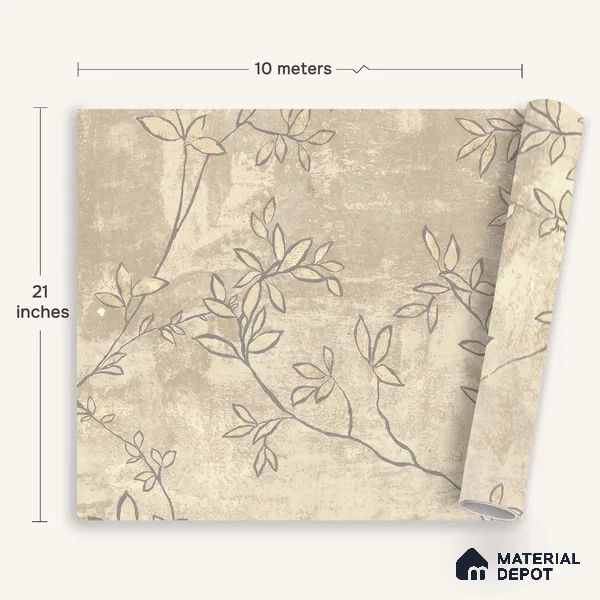 1318 | 10 Meter x 21 Inches Florals Look Wallpaper - 57.41 Sq. Ft. | Minimum 15% wastage during installation