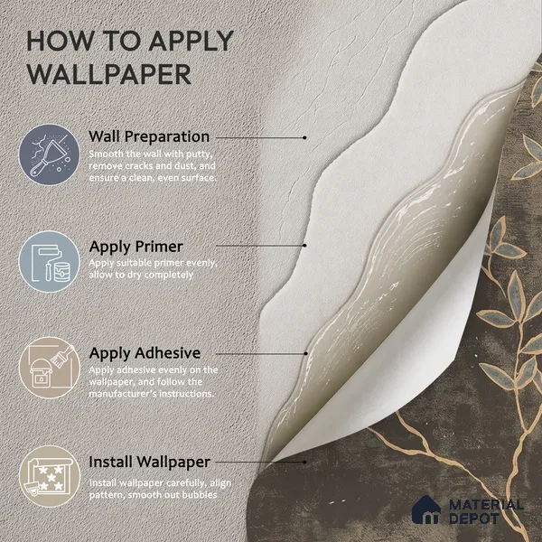 1320 | 10 Meter x 21 Inches Florals Look Wallpaper - 57.41 Sq. Ft. | Minimum 15% wastage during installation