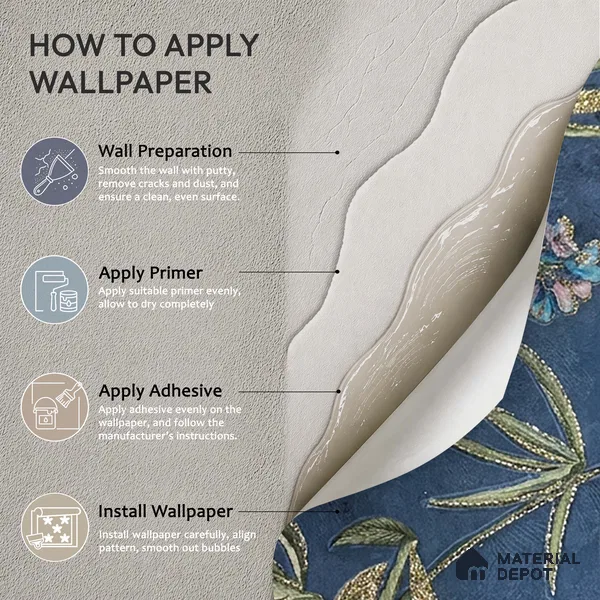 MH 287 | 10 Meter x 21 Inches Florals Look Wallpaper - 57.37 Sq. Ft.
