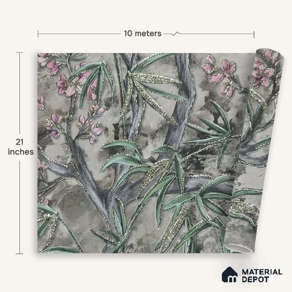 MH 288 | 10 Meter x 21 Inches Florals Look Wallpaper - 57.37 Sq. Ft.