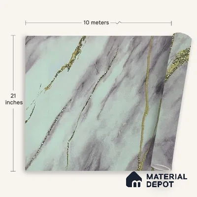 MH 229 | 10 Meter x 21 Inches Marble Look Wallpaper - 57.37 Sq. Ft. | Minimum 10% wastage during installation