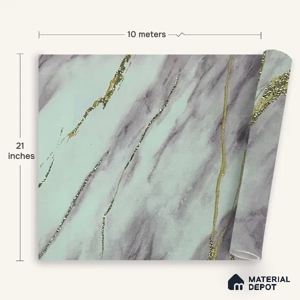 MH 229 | 10 Meter x 21 Inches Marble Look Wallpaper - 57.37 Sq. Ft. | Minimum 10% wastage during installation