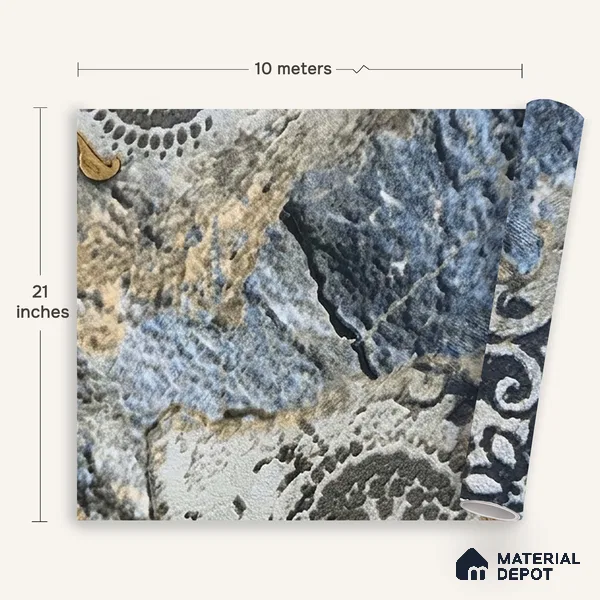 MH 276 | 10 Meter x 21 Inches Marble Look Wallpaper - 57.37 Sq. Ft. | Minimum 10% wastage during installation