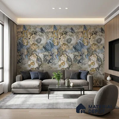 MH 276 | 10 Meter x 21 Inches Marble Look Wallpaper - 57.37 Sq. Ft. | Minimum 10% wastage during installation