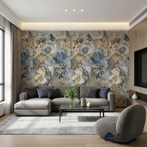 MH 276 | 10 Meter x 21 Inches Marble Look Wallpaper - 57.37 Sq. Ft. | Minimum 10% wastage during installation