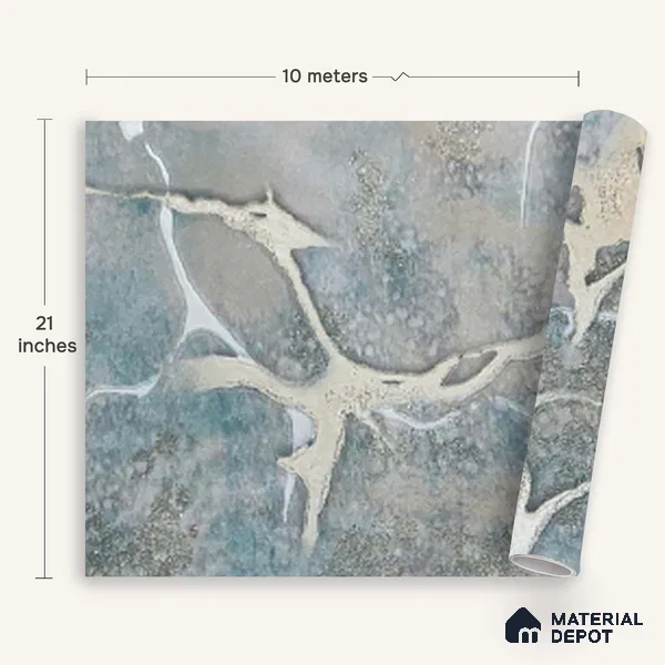 MH 265 | 10 Meter x 21 Inches Marble Look Wallpaper - 57.37 Sq. Ft.