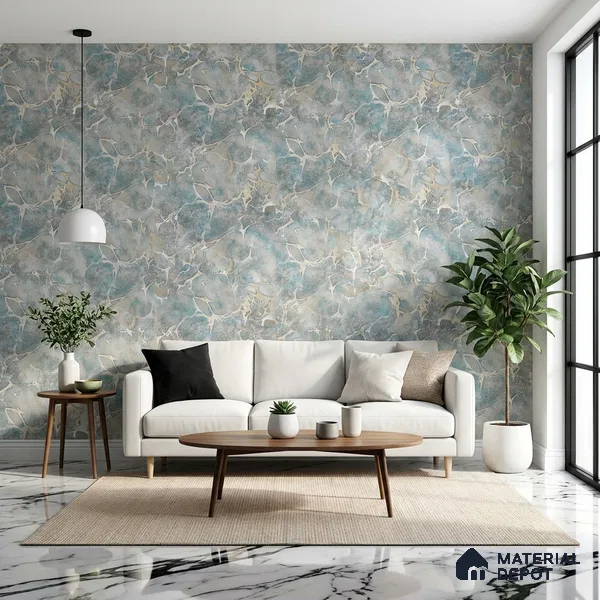MH 265 | 10 Meter x 21 Inches Marble Look Wallpaper - 57.37 Sq. Ft.