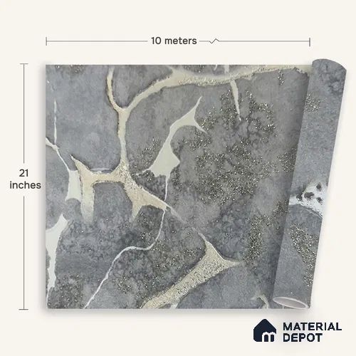 MH 267 | 10 Meter x 21 Inches Marble Look Wallpaper - 57.37 Sq. Ft.