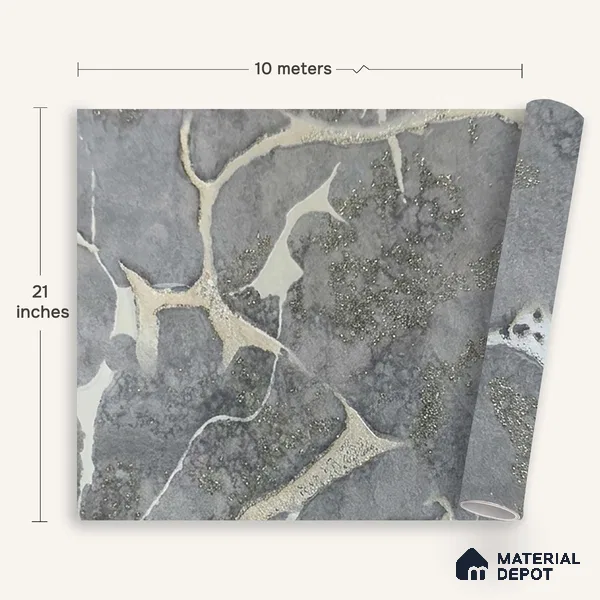 MH 267 | 10 Meter x 21 Inches Marble Look Wallpaper - 57.37 Sq. Ft.