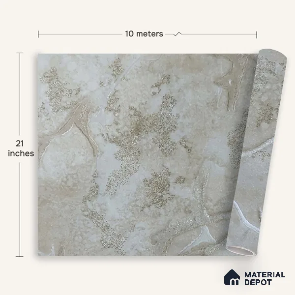 MH 264 | 10 Meter x 21 Inches Marble Look Wallpaper - 57.37 Sq. Ft. | Minimum 10% wastage during installation
