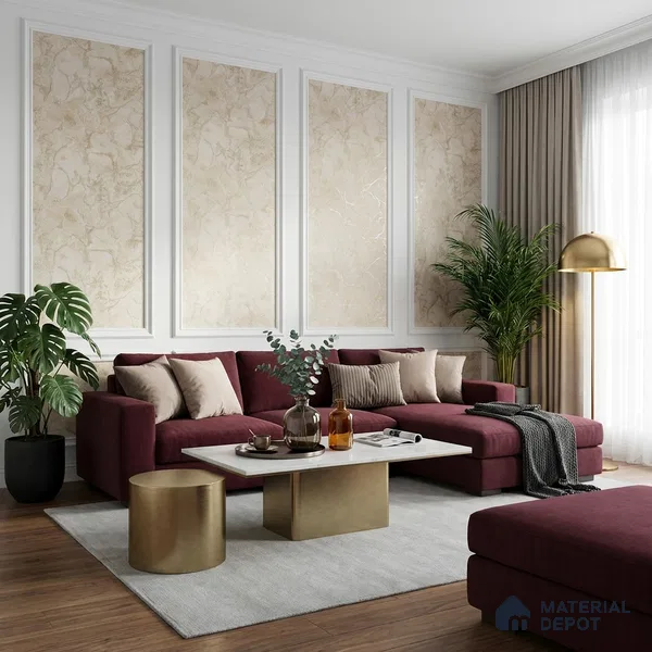 MH 264 | 10 Meter x 21 Inches Marble Look Wallpaper - 57.37 Sq. Ft. | Minimum 10% wastage during installation