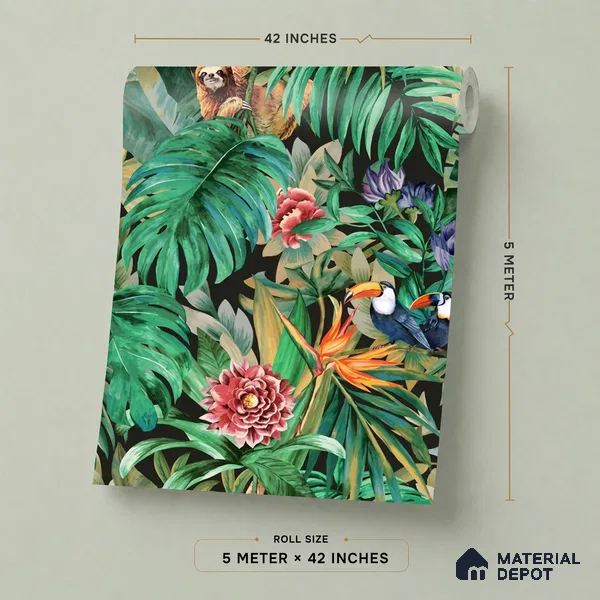 74067-2 | 5 Meter x 42 Inches Florals Look Wallpaper - 57 Sq. Ft. | Minimum 15% wastage during installation