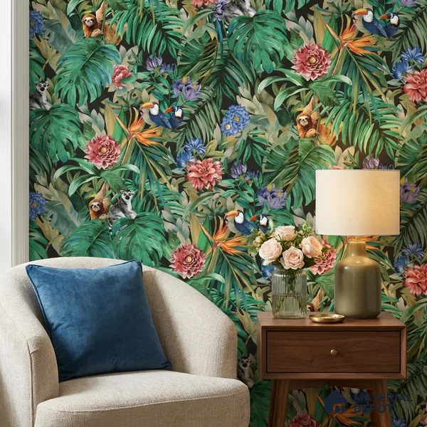 74067-2 | 5 Meter x 42 Inches Florals Look Wallpaper - 57 Sq. Ft. | Minimum 15% wastage during installation