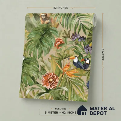 74067-1 | 5 Meter x 42 Inches Florals Look Wallpaper - 57 Sq. Ft.  | Minimum 15% wastage during installation