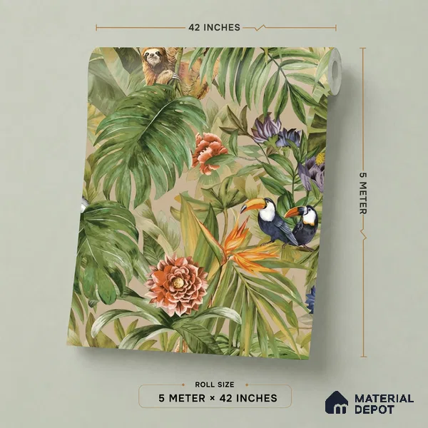 74067-1 | 5 Meter x 42 Inches Florals Look Wallpaper - 57 Sq. Ft. | Minimum 15% wastage during installation