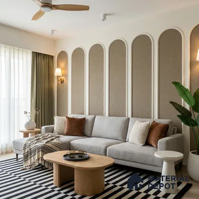 12140 | 5 Meter x 42 Inches Fabric Look Wallpaper - 57.41 Sq. Ft. | Minimum 10% wastage during installation