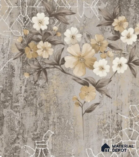 4032 | Taupe Cream Blossom Bouquet Floral Wallpaper - 10 Meter x 21 Inches, 57.41 Sq. Ft. (Min. 15% Wastage)