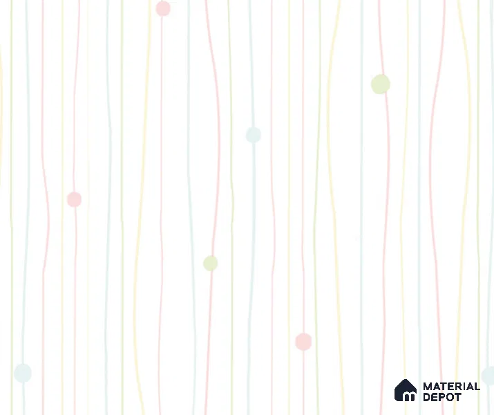5190-1 | White Pastel Dotted Pinstripe Patterned Wallpaper - 4 Meter x 42 Inches, 45.94 Sq. Ft. (Min. 15% Wastage)
