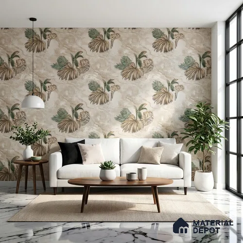 MH 283 | 10 Meter x 21 Inches Marble Look Wallpaper - 57.37 Sq. Ft. | Minimum 10% wastage during installation