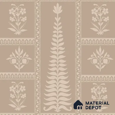 Gul Indian Mughal Art beige Customised Canvas Wallpaper
