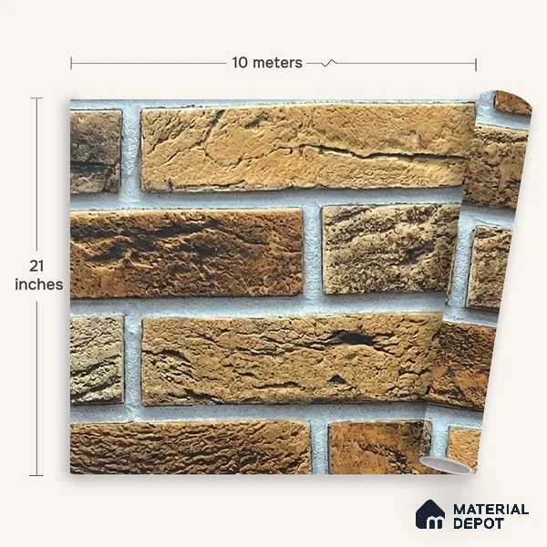 MH 252 | 10 Meter x 21 Inches Stone Look Wallpaper - 57.37 Sq. Ft.