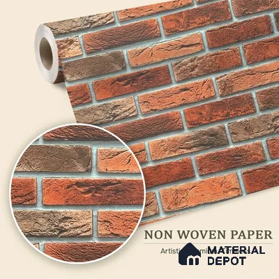 MH 253 | 10 Meter x 21 Inches Brick Look Wallpaper - 57.37 Sq. Ft. | Minimum 15% wastage during installation
