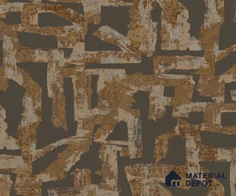 74066-5 | Brown & Copper Weathered Patchwork Patterned Wallpaper - 5 Meter x 42 Inches, 57 Sq. Ft. (Min. 15% Wastage)