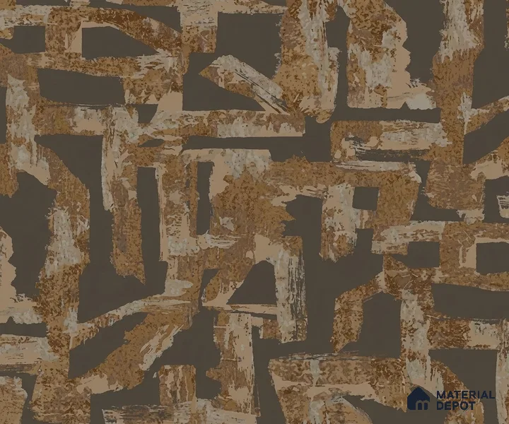 74066-5 | Brown & Copper Weathered Patchwork Patterned Wallpaper - 5 Meter x 42 Inches, 57 Sq. Ft. (Min. 15% Wastage)
