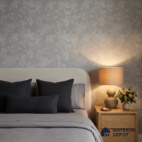 74065-1 | Silver Grey Subtle Texture Patterned Wallpaper - 5 Meter x 42 Inches, 57 Sq. Ft. (Min. 15% Wastage)