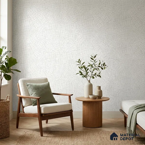 74058-1 | Grey Fine Web Crackle Patterned Wallpaper - 5 Meter x 42 Inches, 57 Sq. Ft. (Min. 15% Wastage)