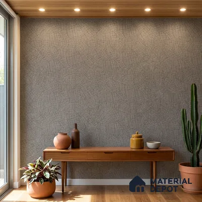 74058-4 | Grey Crackle Line Patterned Wallpaper - 5 Meter x 42 Inches, 57 Sq. Ft. (Min. 15% Wastage)
