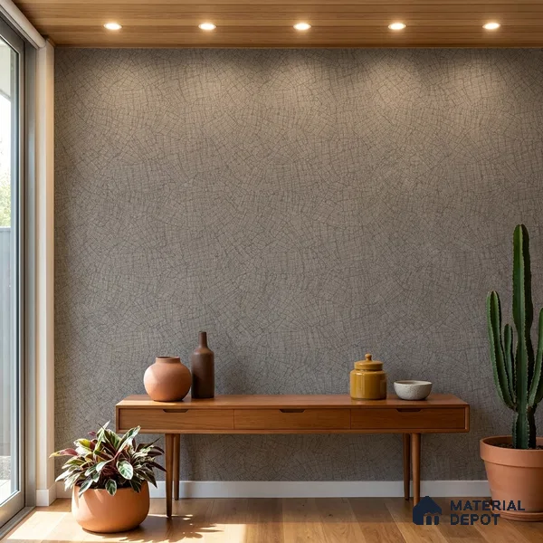 74058-4 | Grey Crackle Line Patterned Wallpaper - 5 Meter x 42 Inches, 57 Sq. Ft. (Min. 15% Wastage)