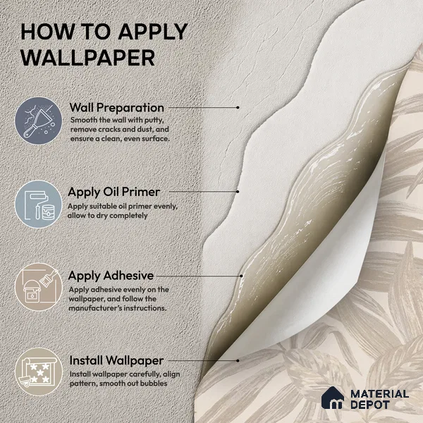 74060-2 | Pearl Beige Leaf Cluster Floral Wallpaper - 5 Meter x 42 Inches, 57 Sq. Ft. (Min. 15% Wastage)