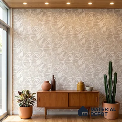 74060-2 | Pearl Beige Leaf Cluster Floral Wallpaper - 5 Meter x 42 Inches, 57 Sq. Ft. (Min. 15% Wastage)