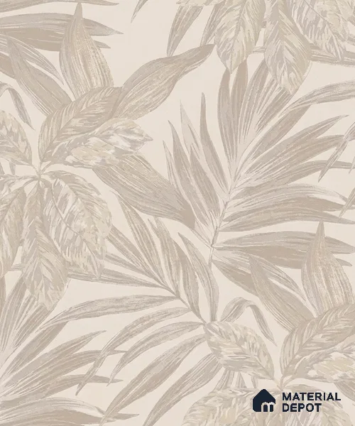 74060-2 | Pearl Beige Leaf Cluster Floral Wallpaper - 5 Meter x 42 Inches, 57 Sq. Ft. (Min. 15% Wastage)