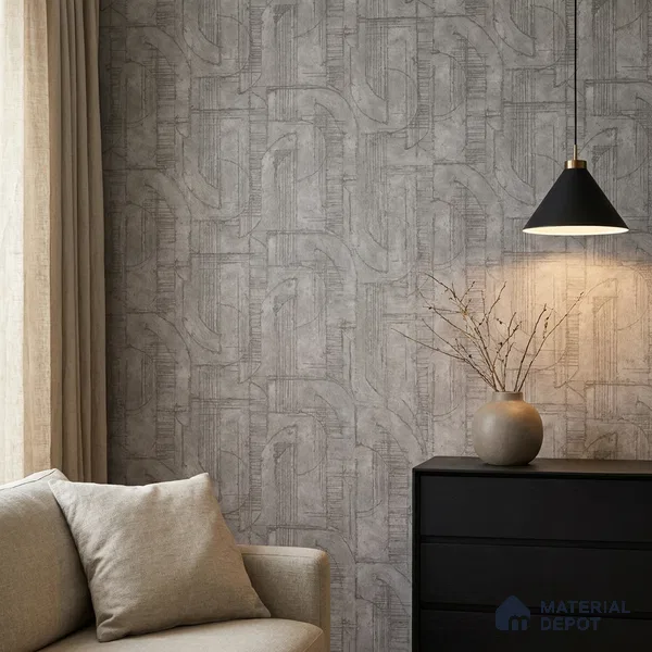 74062-5 | Grey & Gold Block Line Grid Patterned Wallpaper - 5 Meter x 42 Inches, 57 Sq. Ft. (Min. 15% Wastage)