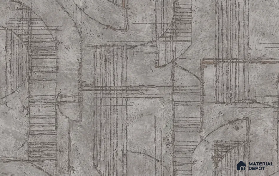 74062-5 | Grey & Gold Block Line Grid Patterned Wallpaper - 5 Meter x 42 Inches, 57 Sq. Ft. (Min. 15% Wastage)