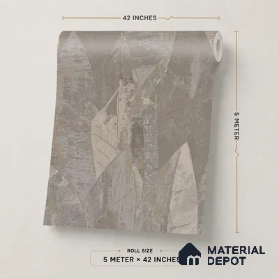 74064-3 | Grey & Brown Angular Foliage Patterned Wallpaper - 5 Meter x 42 Inches, 57 Sq. Ft. (Min. 15% Wastage)