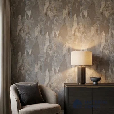 74064-3 | Grey & Brown Angular Foliage Patterned Wallpaper - 5 Meter x 42 Inches, 57 Sq. Ft. (Min. 15% Wastage)