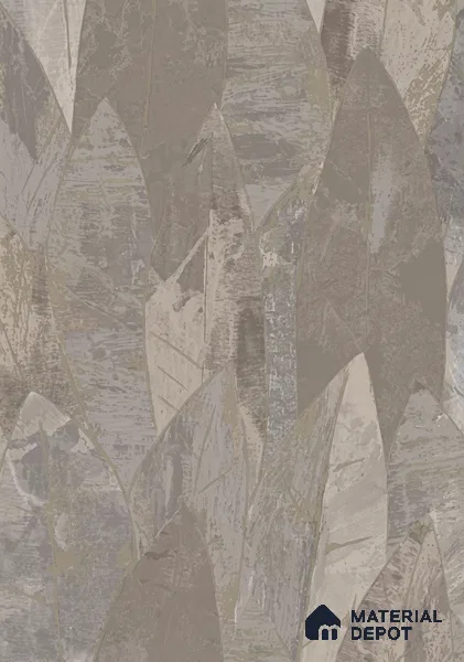 74064-3 | Grey & Brown Angular Foliage Patterned Wallpaper - 5 Meter x 42 Inches, 57 Sq. Ft. (Min. 15% Wastage)